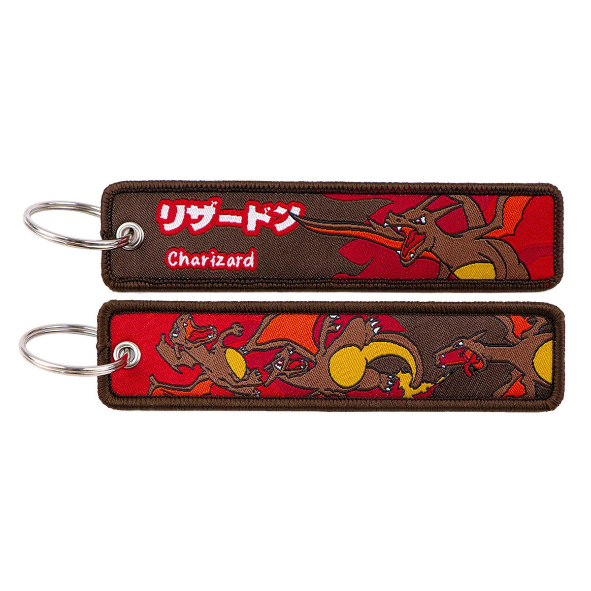 Embroidered Keychain Double-Sided Key Fob for Car & Motorcycle