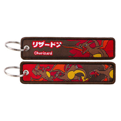 Embroidered Keychain Double-Sided Key Fob for Car & Motorcycle