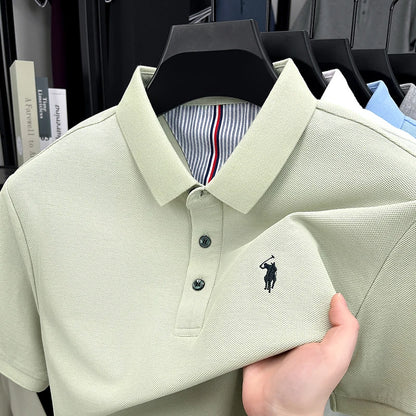 Men’s Cotton Polo Shirt – Embroidered Casual Golf Top