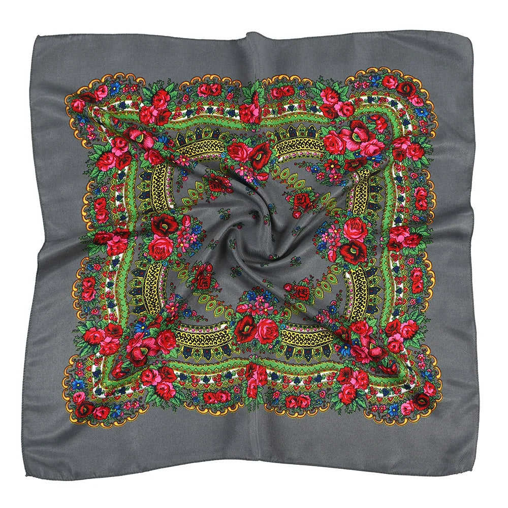 Women's Square Scarf, 70×70cm Printed Head Scarf and Bandana