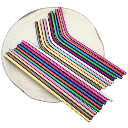 Reusable Stainless Steel Straws Set with Cleaning Brush