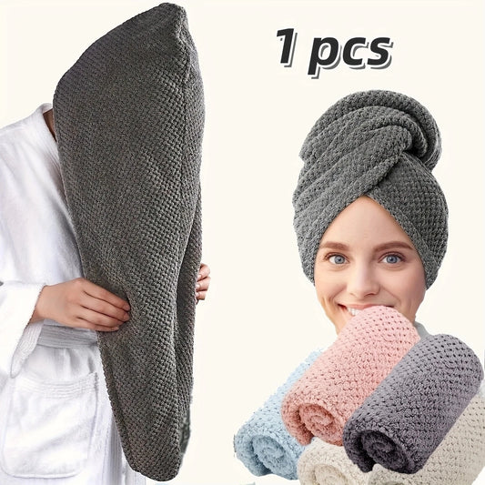 Hair Towel Wrap Absorbent Button Hair Drying Cap