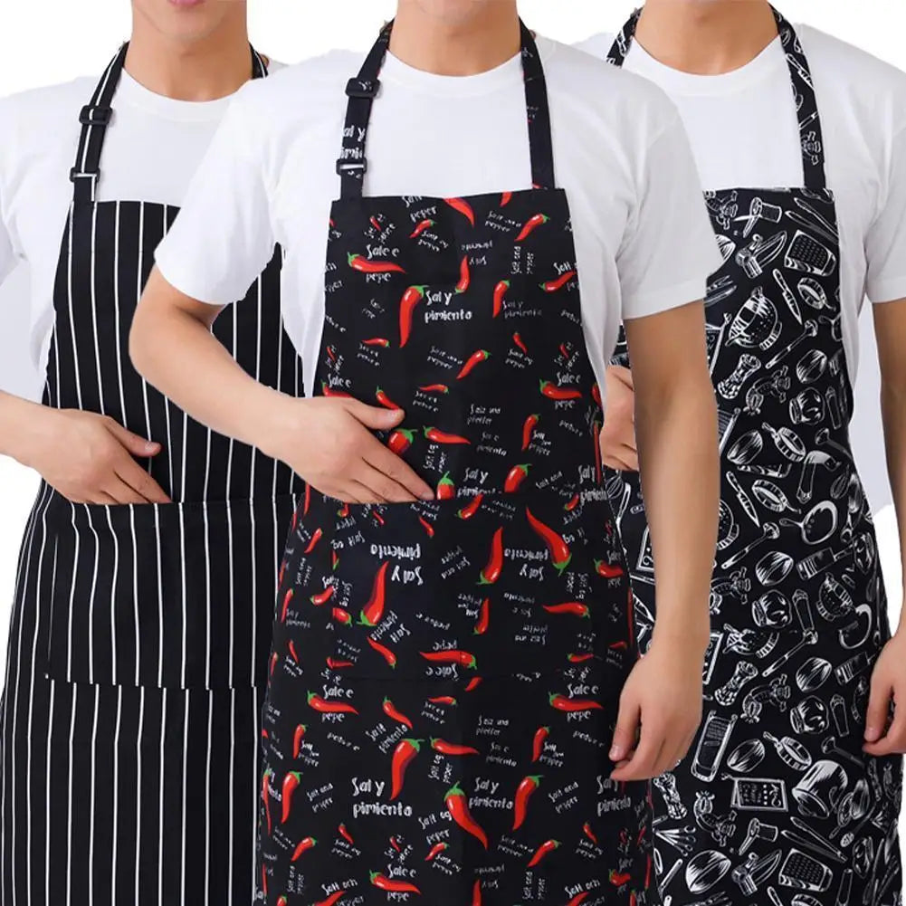 Kitchen Apron with 2 Pockets Adjustable Chef Cooking Apron
