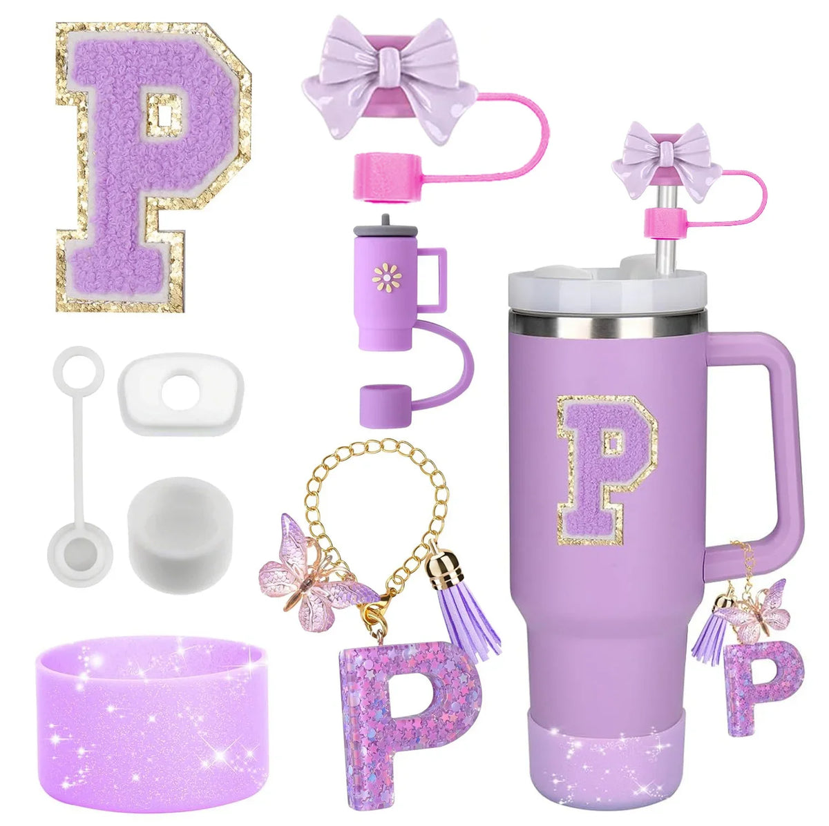 Tumbler Accessories Set – 8PCS Silicone Straw & Cup Covers