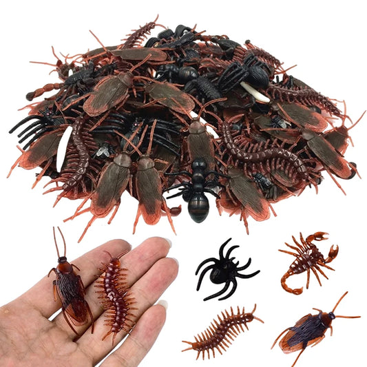 Halloween Prank Bugs 12/48pcs Fake Spider Cockroach Scorpion Toys
