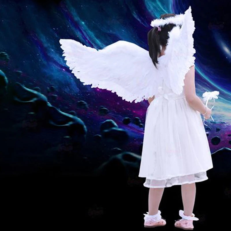 Angel Feather Wings with Elastic Straps for Cosplay & Weddings