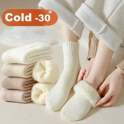 Women's Winter Socks Thick Warm Casual Crew Socks 3-Pack