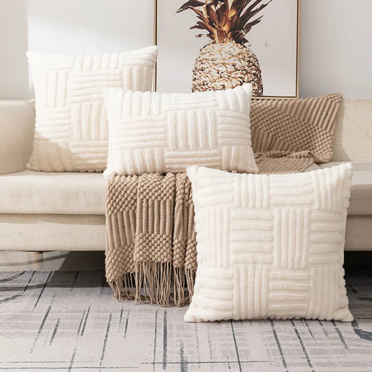 Faux Fur Pillow Cover  Soft Plush Decorative Cushion Case