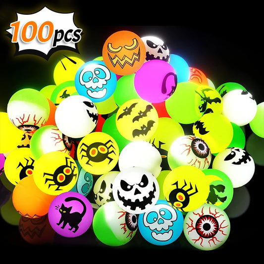 Halloween Bouncing Balls Glow in the Dark Party Favors 10/100 Pack