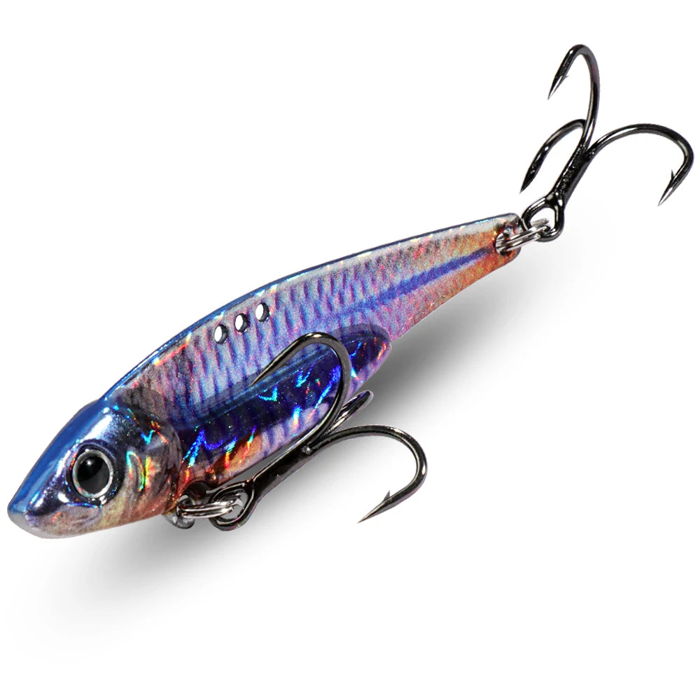 Vibration Fishing Lure Sinking Blade Bait with Treble Hook