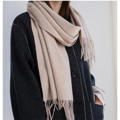 Women's Wool Scarf – Warm Winter Wrap 200×35cm
