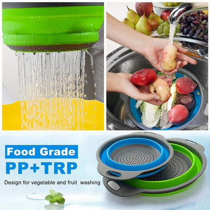 Collapsible Colander Foldable Kitchen Strainer & Drain Basket