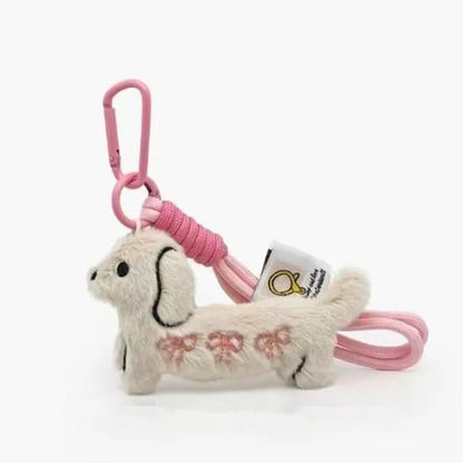 Dachshund Plush Keychain Cute Dog Bag Charm for Kids