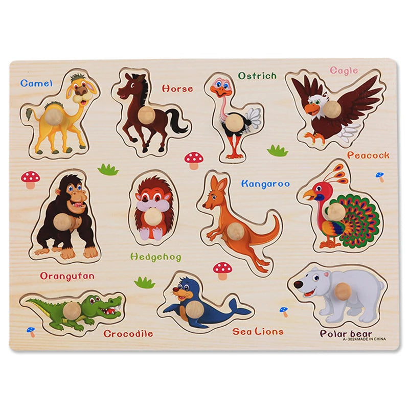 Wooden Montessori Puzzle for Toddlers – Educational Shape Matching Toy