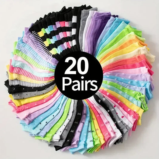 Heart Print Ankle Socks, Women's Low Cut Casual Socks