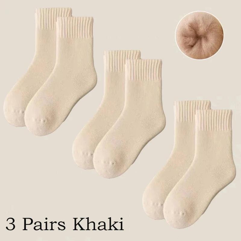 Women's Winter Socks Thick Wool Cashmere Warm 3-Pack