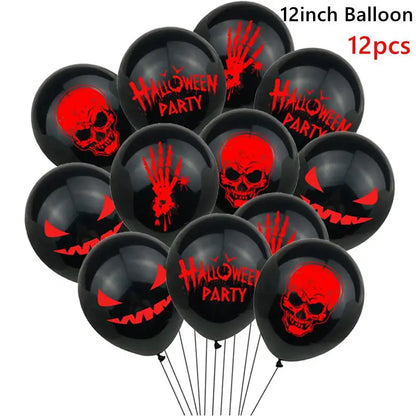 Halloween Balloons 12PCS Ghost Spider Bat Pumpkin Party Decorations