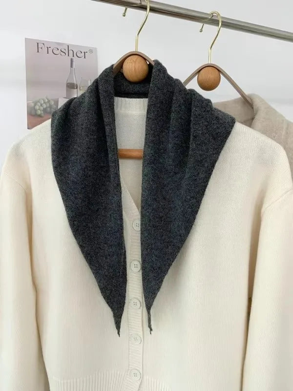 Women’s Wool Scarf Knitted Striped Warm Shawl