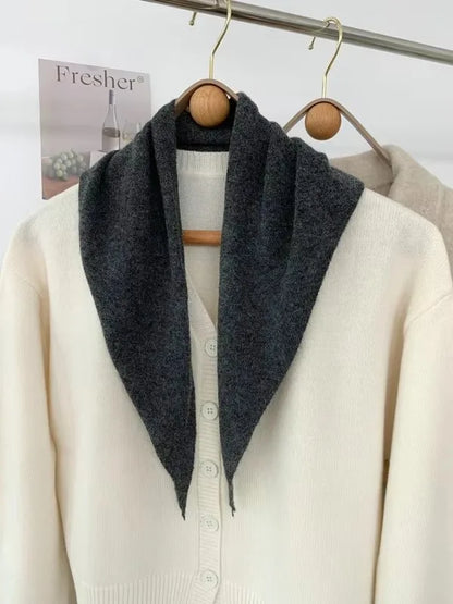 Women’s Wool Scarf Knitted Striped Warm Shawl