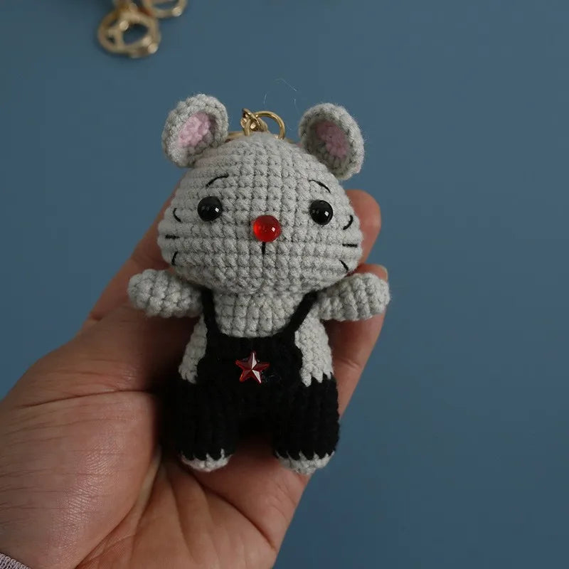 Rabbit Keychain Cute Crochet Animal Keyring for Bags and Gifts
