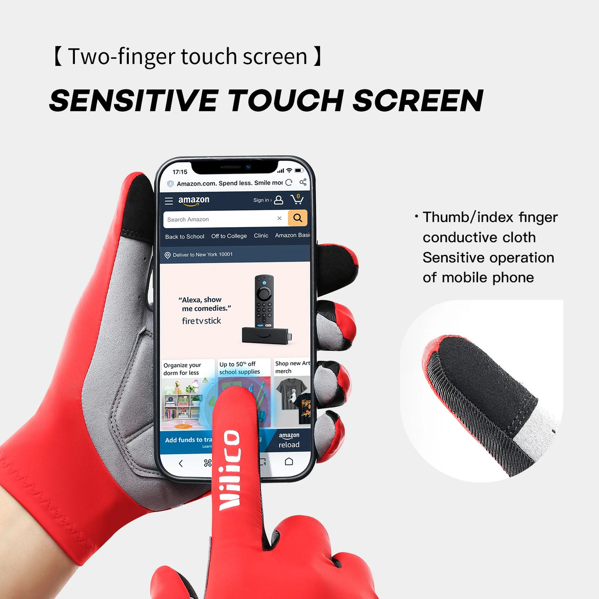 Cycling Gloves Full Finger Touchscreen Anti-Slip Riding Gloves