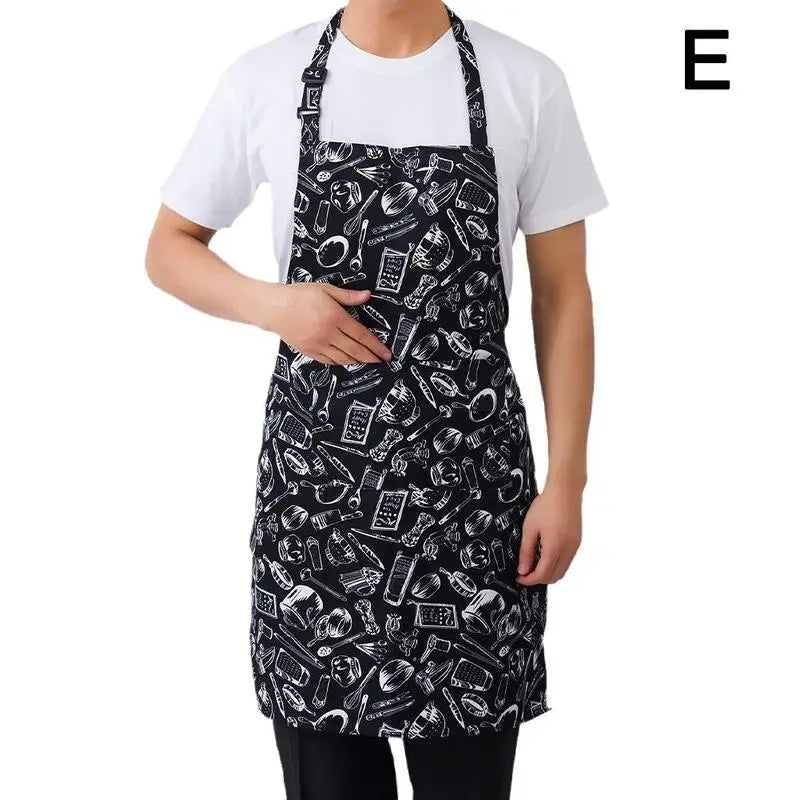 Kitchen Apron with 2 Pockets Adjustable Chef Cooking Apron