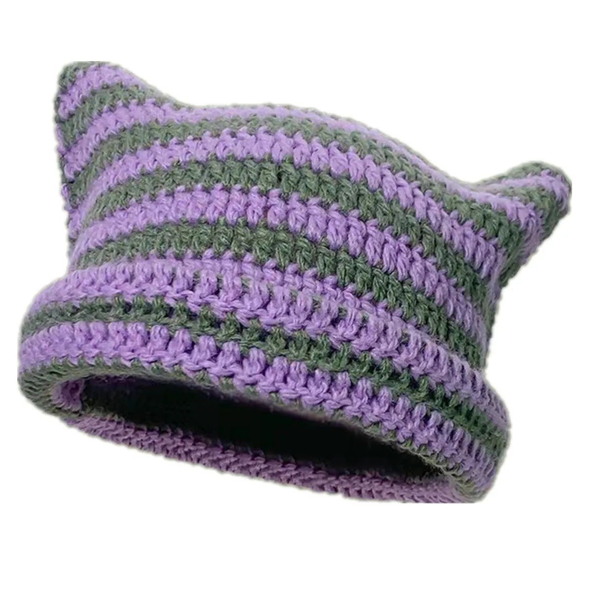 Women's Cat Ear Beanie Warm Knit Winter Hat 56-60cm