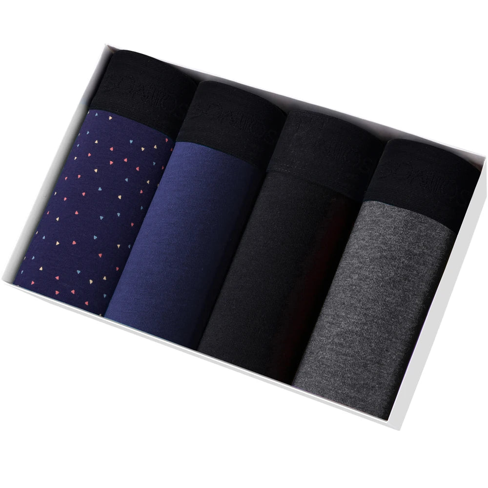 Men's Boxer Shorts Cotton Stretch Underwear 4-Pack