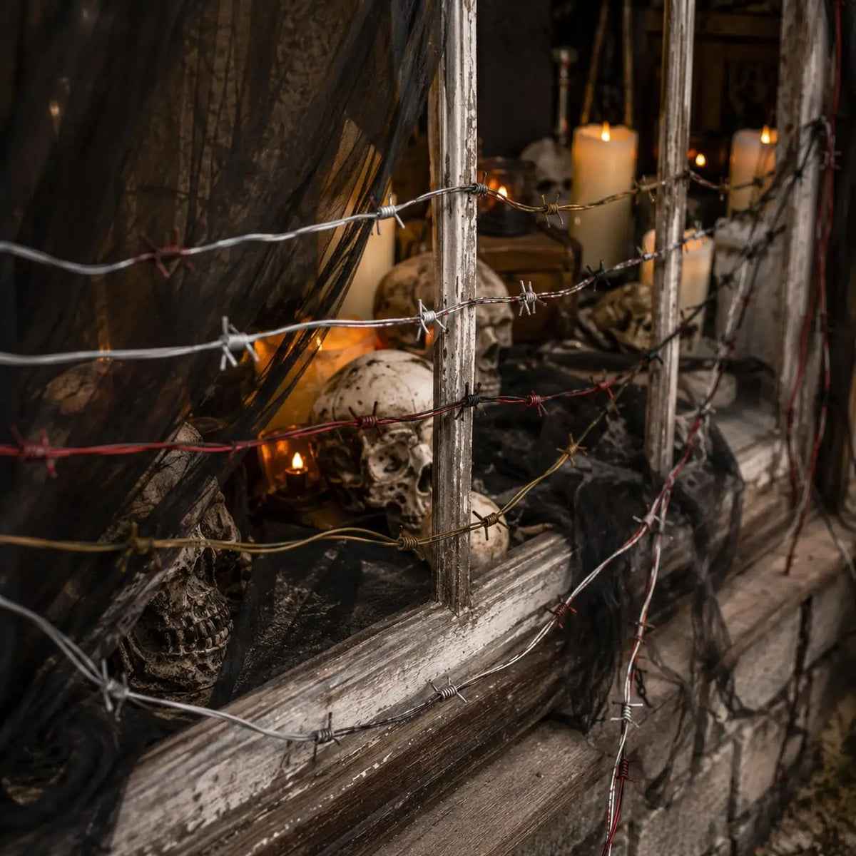 Halloween Barbed Wire Decoration 2.5m Fake Fence Prop