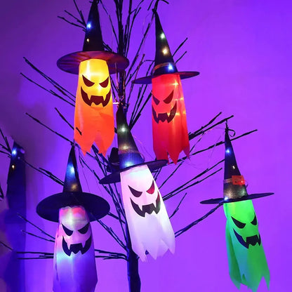 Halloween Witch Hat String Lights, 5-Piece LED Decoration Set