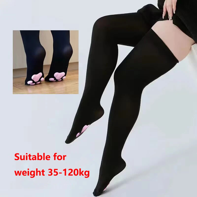 Over the Knee Socks Women's Stretch Cat Paw Thigh High Socks