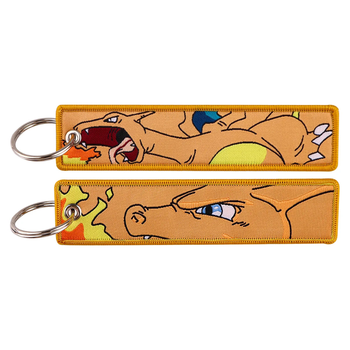 Embroidered Keychain Double-Sided Key Fob for Car & Motorcycle