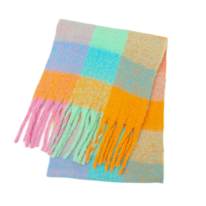 Pashmina Scarf for Women, Warm Plaid Winter Shawl Wrap