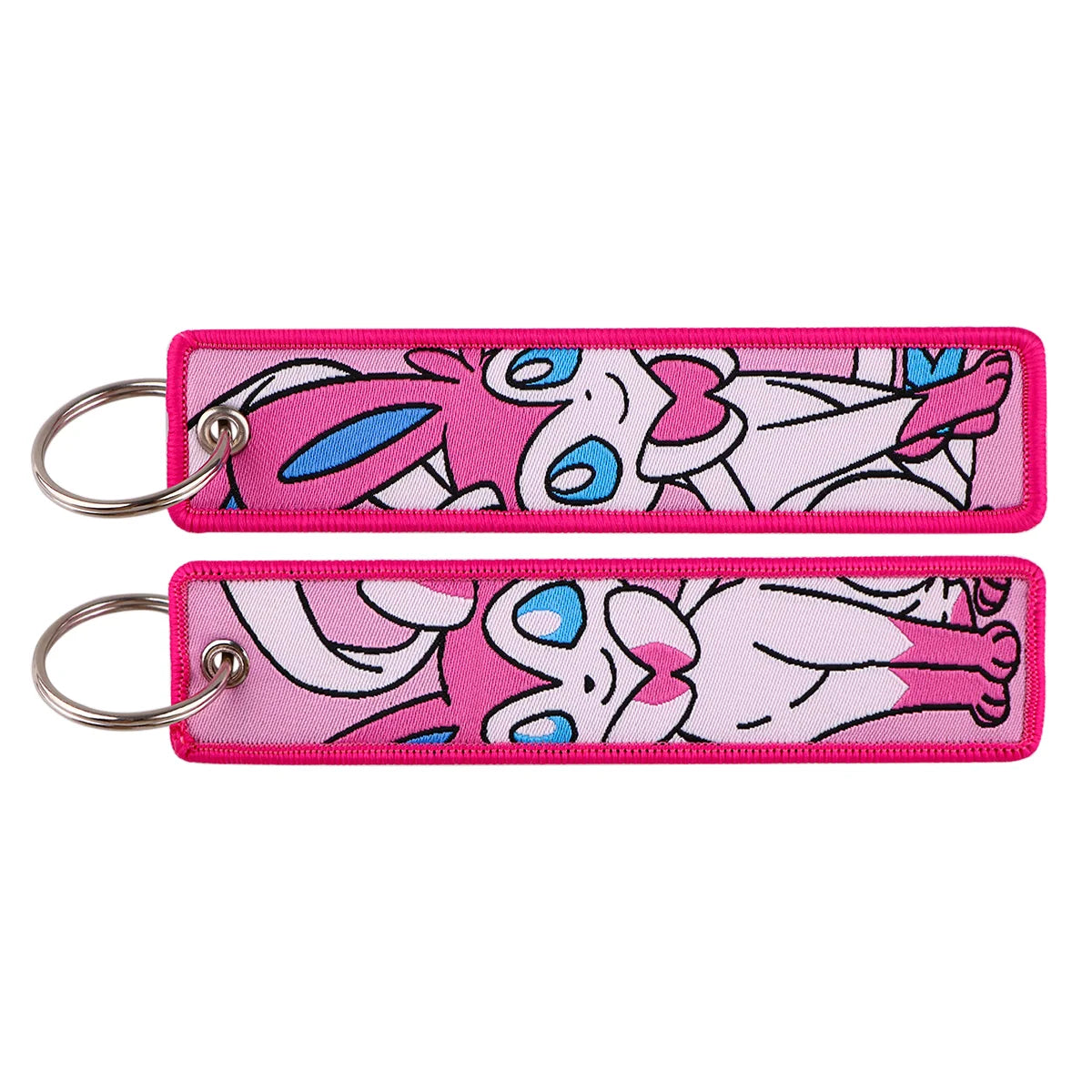 Embroidered Keychain Double-Sided Key Fob for Car & Motorcycle