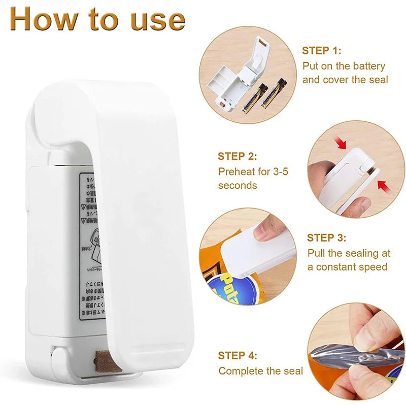 Mini Bag Sealer Handheld Heat Sealer for Plastic Food Storage Bags