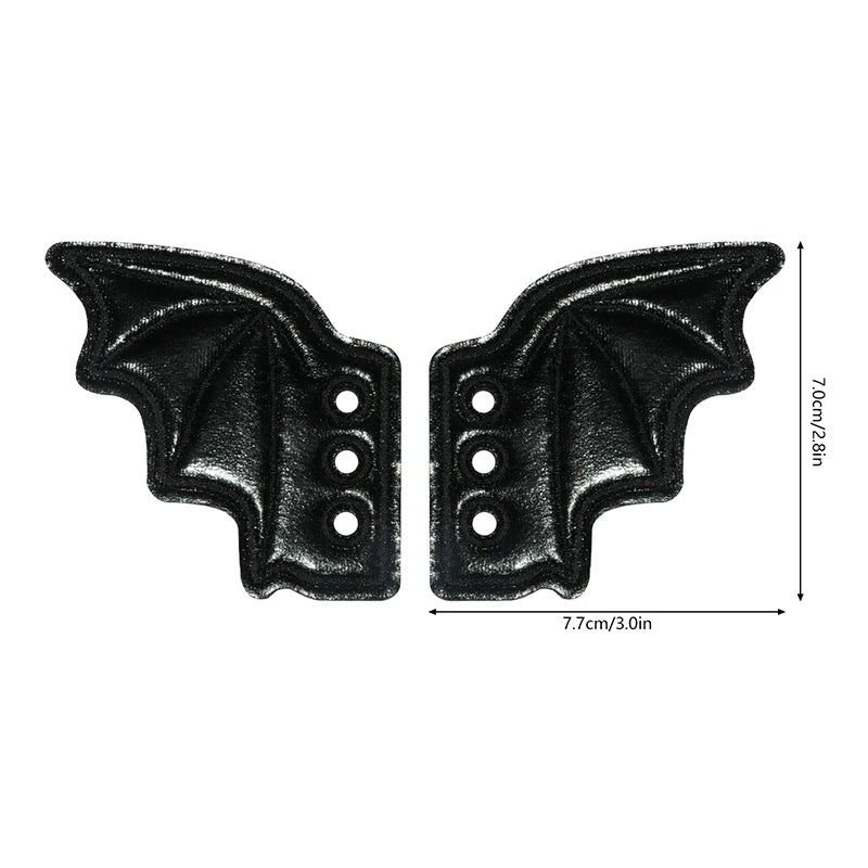 Bat Shoe Charms Embroidered Wings for Sneakers & Halloween