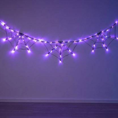 Halloween Spider Web Lights, Colorful LED String Decoration