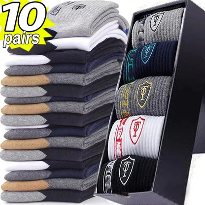 Men's Crew Socks Breathable Cotton Sports Socks 5/10 Pairs