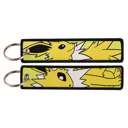 Embroidered Keychain Double-Sided Key Fob for Car & Motorcycle