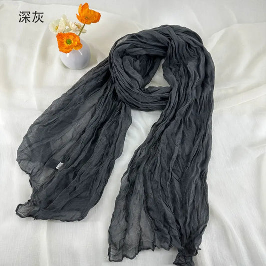 Women's Long Scarf 180x90cm Cotton Blend Solid Wrap Shawl