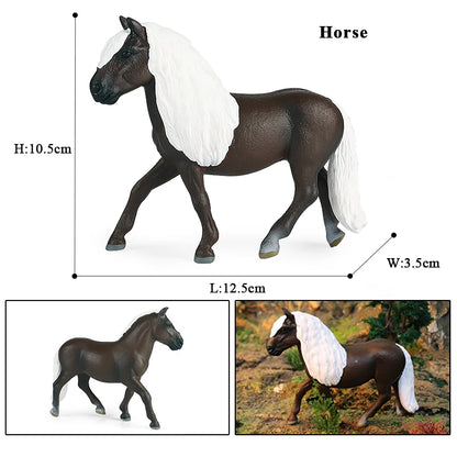 Horse Figurine, Realistic PVC Animal Model Toy for Kids