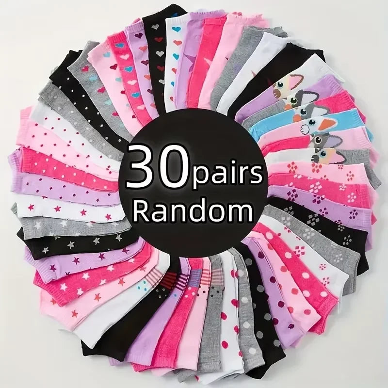 Heart Print Ankle Socks, Women's Low Cut Casual Socks