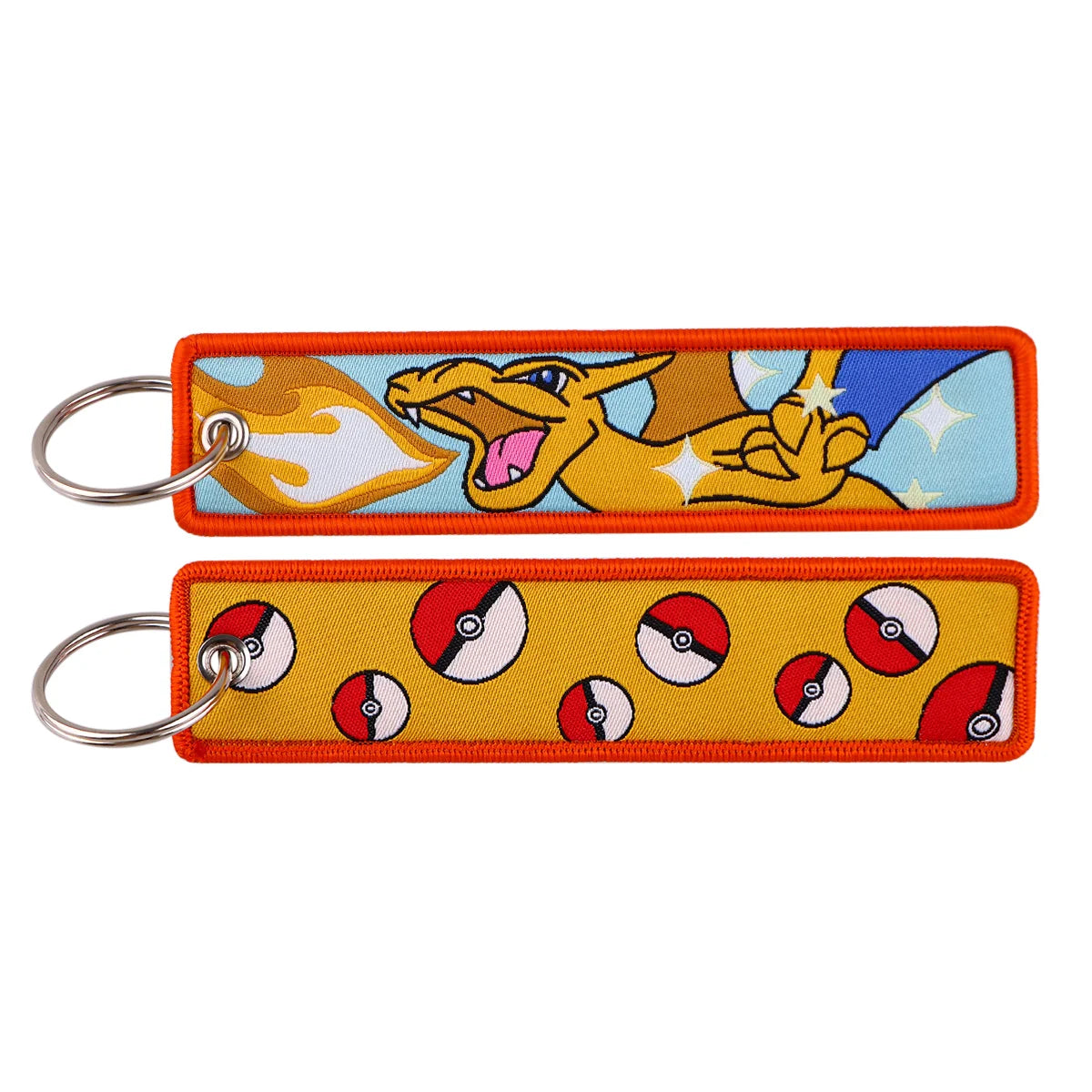 Embroidered Keychain Double-Sided Key Fob for Car & Motorcycle