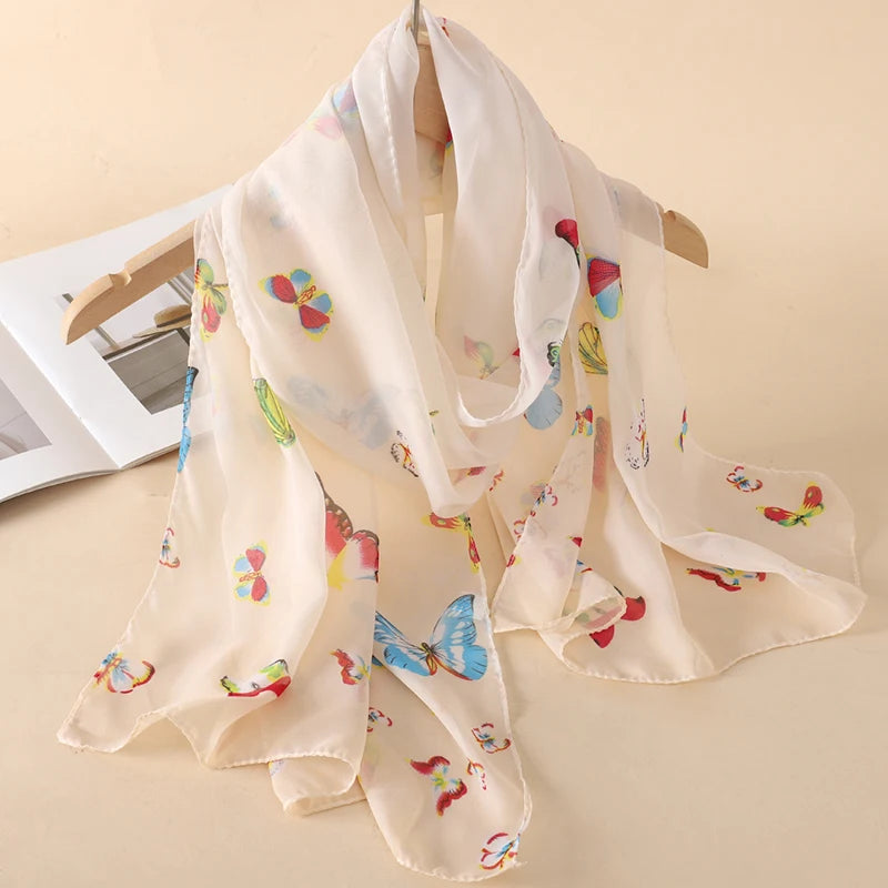 Chiffon Scarf for Women, 50×160cm Lightweight Summer Shawl