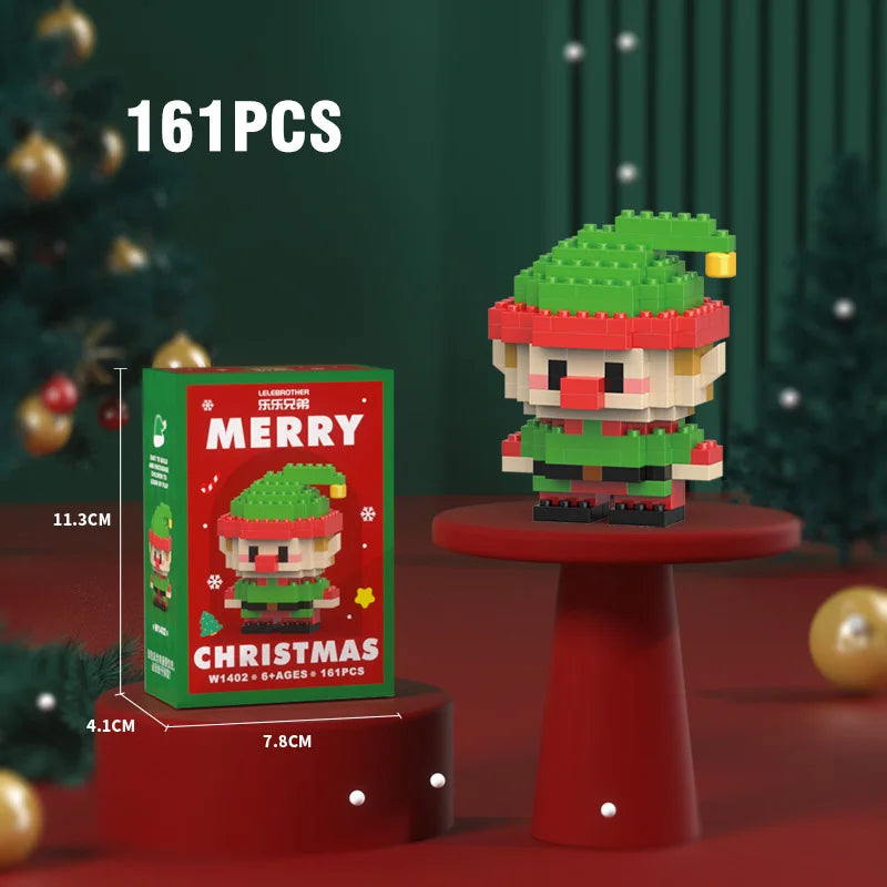 Christmas Building Blocks Set, Micro DIY Holiday Decoration Toy