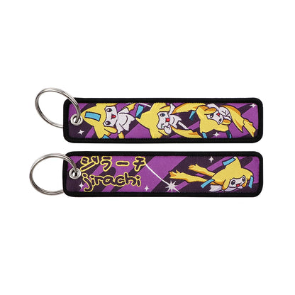 Embroidered Keychain Double-Sided Key Fob for Car & Motorcycle