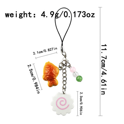 Cute Phone Charm Acrylic Food Keychain Bag Accessory