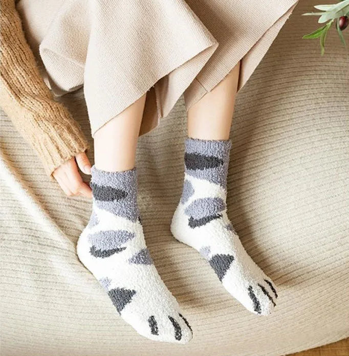 Women's Winter Socks Coral Velvet Warm Fuzzy Floor Socks 2-Pair