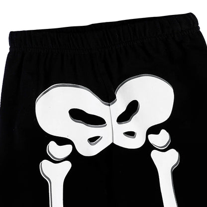 Kids Skeleton Costume Halloween Skull Pajamas Top and Pants Set
