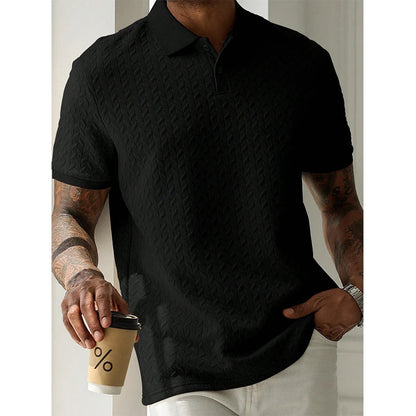 Men's Polo Shirt Short Sleeve Breathable Solid Color Casual Top